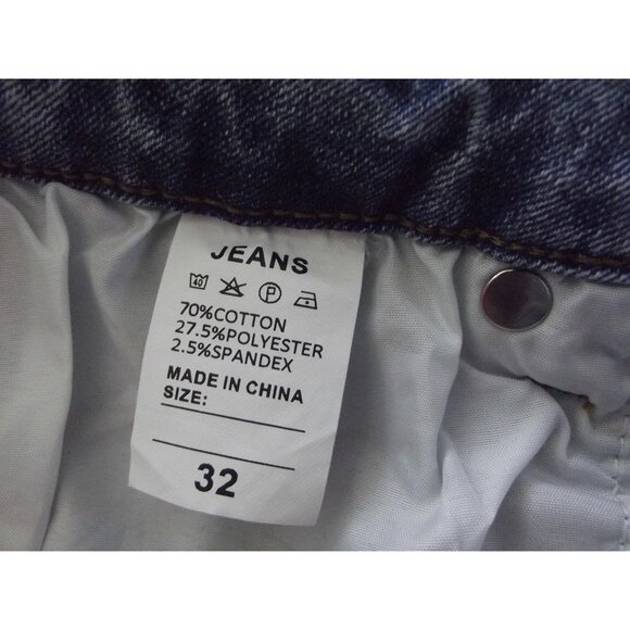 Leisure Lifes Shorts 32 x 9"inseam Bermuda High Rise rolled cuff jean denim XL - Picture 5 of 6